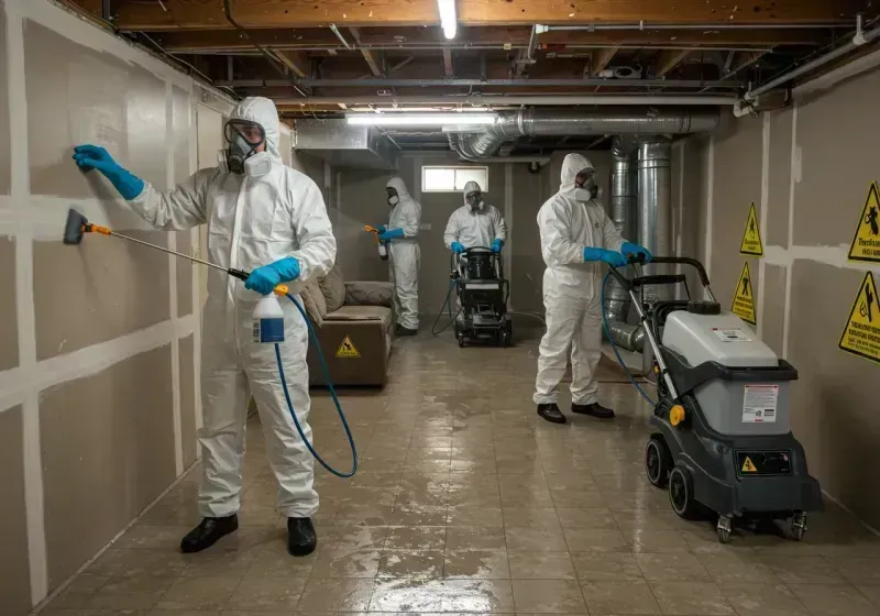 Basement Moisture Removal and Structural Drying process in South Riding, VA